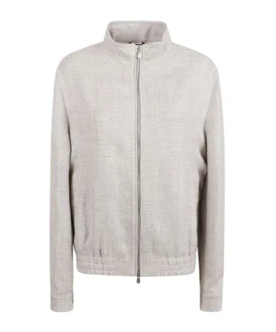 BRUNELLO CUCINELLI BRUNELLO CUCINELLI HIGH NECK ZIP-UP BOMBER JACKET
