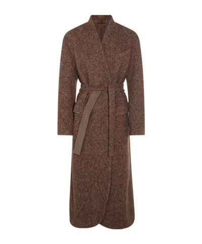 BRUNELLO CUCINELLI BRUNELLO CUCINELLI SINGLE-BREASTED BELTED COAT