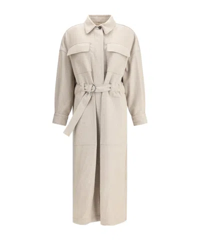 BRUNELLO CUCINELLI BRUNELLO CUCINELLI BELTED LONG COAT