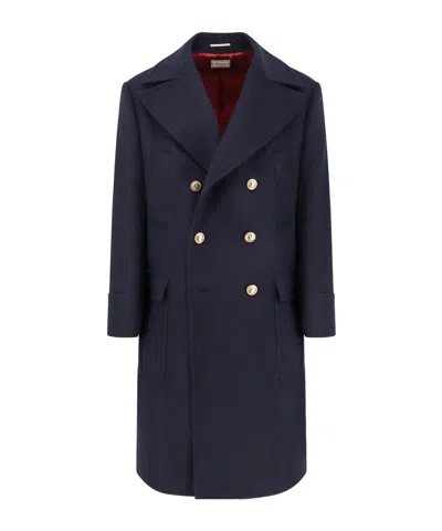 BRUNELLO CUCINELLI BRUNELLO CUCINELLI DOUBLE-BREASTED LONG-SLEEVED COAT