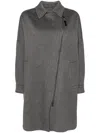 Brunello Cucinelli Cashmere Coat With Pockets In Gray