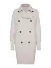 Brunello Cucinelli Women's Cashmere Blend Coat With Batwing Sleeves In White