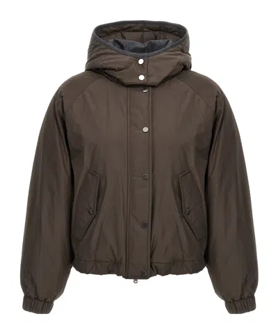 BRUNELLO CUCINELLI BRUNELLO CUCINELLI BUTTONED CROPPED DOWN JACKET