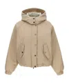 Brunello Cucinelli Cropped High Collar Quilted Jacket In Neutral