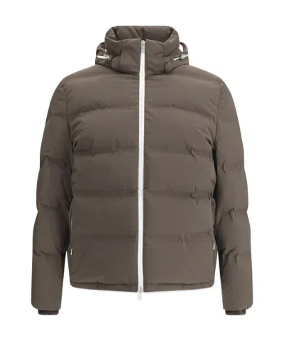Brunello Cucinelli Long Sleeve Cotton Coat In Brown