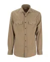 Brunello Cucinelli Men's Easy Fit Corduroy Shirt In Brown