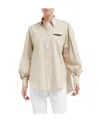 Brunello Cucinelli Long-sleeve Cotton Shirt In Nude