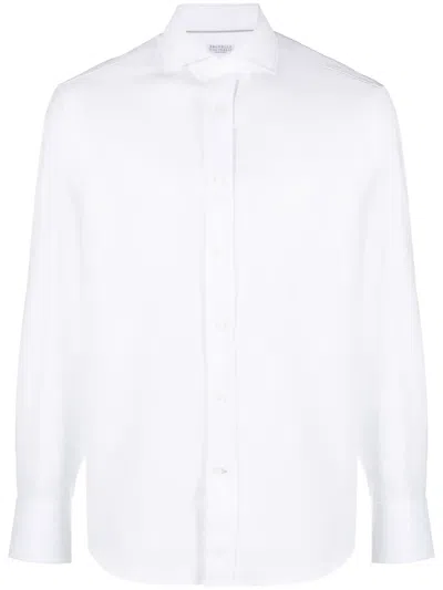 BRUNELLO CUCINELLI LONG-SLEEVE COTTON SHIRT