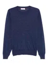 Brunello Cucinelli Men Long Sleeve Crew-neck Sweater In Blue