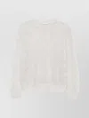 Brunello Cucinelli Wool Sweater Mesh Design Subtle Shimmer In White