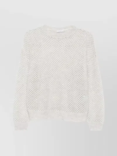 BRUNELLO CUCINELLI LONG SLEEVE CREW NECK KNITWEAR TOP