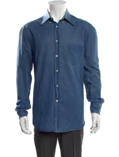 Pre-owned Brunello Cucinelli Long Sleeve Denim Shirt In Blue