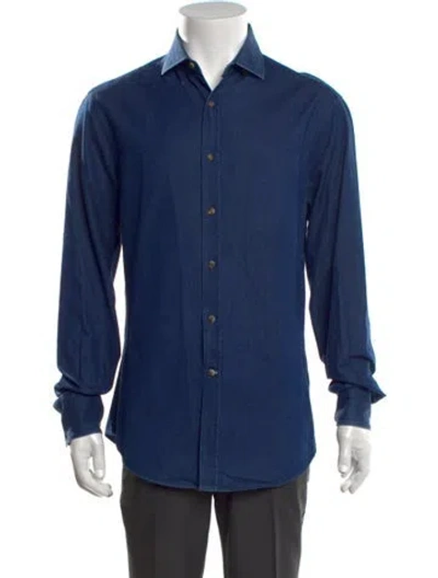 Pre-owned Brunello Cucinelli Long Sleeve Denim Shirt In Blue