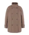 Brunello Cucinelli Short Button Detailing Down Jacket In Brown