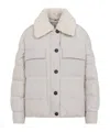 Brunello Cucinelli Shearling-collar Down Jacket In Neutral