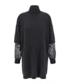 Brunello Cucinelli Sequin-embellished High-neck Mini Dress In Black