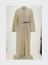 Brunello Cucinelli Women Cotton Long Dress In Nude