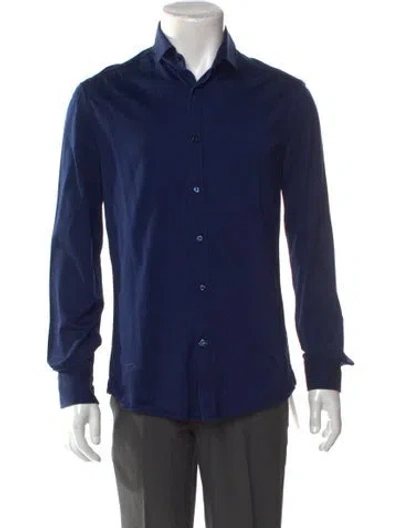 Pre-owned Brunello Cucinelli Long Sleeve Dress Shirt In Blue