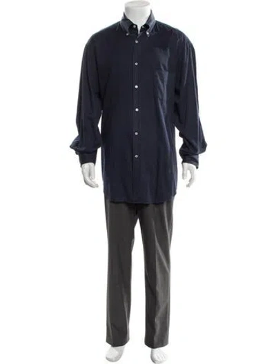 Pre-owned Brunello Cucinelli Long Sleeve Dress Shirt In Blue