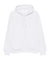 Brunello Cucinelli Light Grey Cotton Zipped Hoodie In White