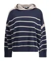 Brunello Cucinelli Hooded Sweater In Blue