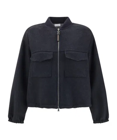 Brunello Cucinelli Long Sleeve Jacket In Black