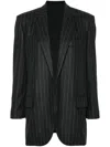 Brunello Cucinelli Pinstripe Wool Flannel Blazer In Gray