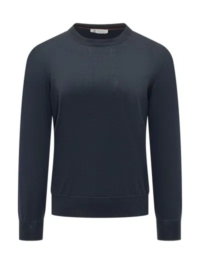 Brunello Cucinelli Long Sleeve Knit Pullover In Multi
