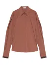 Brunello Cucinelli Long-sleeve Layered Shirt In Brown