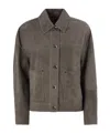 Brunello Cucinelli Women Couture Suede Jacket With Jewellery