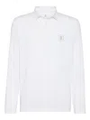 Brunello Cucinelli Long-sleeve Polo Shirt In White