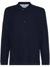 Brunello Cucinelli Long-sleeve Polo Shirt In Cobalt