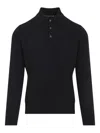 Brunello Cucinelli Cashmere Long Sleeve Polo In Gray