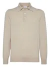 Brunello Cucinelli Long-sleeve Polo Shirt In Neutral