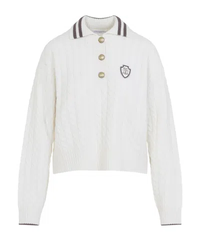 Brunello Cucinelli Long Sleeve Polo Sweater