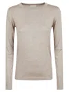Brunello Cucinelli Long-sleeve Round-neck Sweater In White
