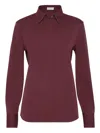Brunello Cucinelli Long-sleeve Shirt In Burgundy
