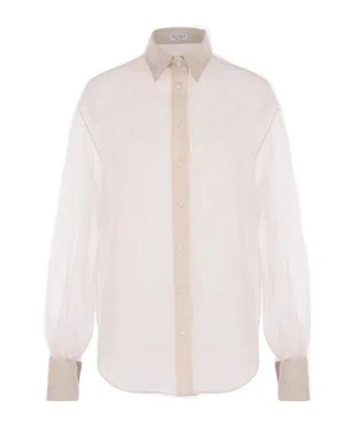 Brunello Cucinelli Long Sleeve Shirt In Nude
