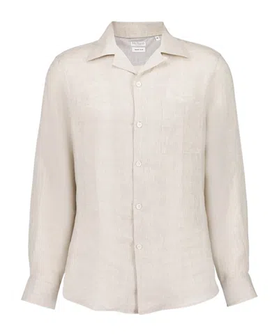 Brunello Cucinelli Long Sleeve Shirt In Beige