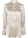 Brunello Cucinelli Satinhemd Mit Spitzem Kragen In Beige