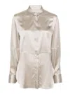 Brunello Cucinelli Satinhemd Mit Spitzem Kragen In Beige