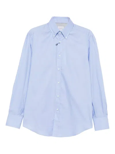 Brunello Cucinelli Long Sleeve Shirt In Blue