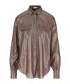 Brunello Cucinelli Metallic Double-pocket Blouse In Multi