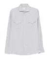 Brunello Cucinelli Double-pocket Long-sleeve Shirt In Gray