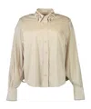Brunello Cucinelli Embroidered Collar Shirt In Nude