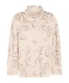 Brunello Cucinelli Sequin Embellished Casual Top With Buttoned Cuffs In Nude