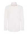 Brunello Cucinelli Buttoned-up Linen Shirt In Pale Pink