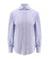 Brunello Cucinelli Classic Cotton Shirt With Monili Detail In Purple