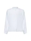 Brunello Cucinelli White Linen Easy Fit Shirt In White