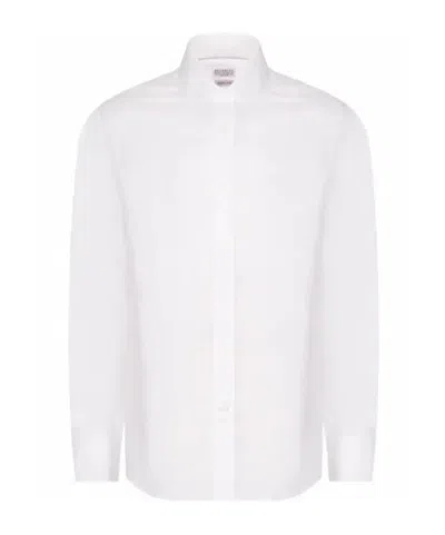 Brunello Cucinelli Long Sleeve Shirt In White